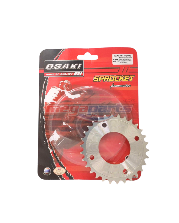 สเตอร์หลัง 415 WAVE 125 (หัวเถิก) 30T (OSAKI) กลึงเลส